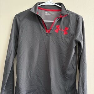 Under Armour Red and Gray Athletic Pullover